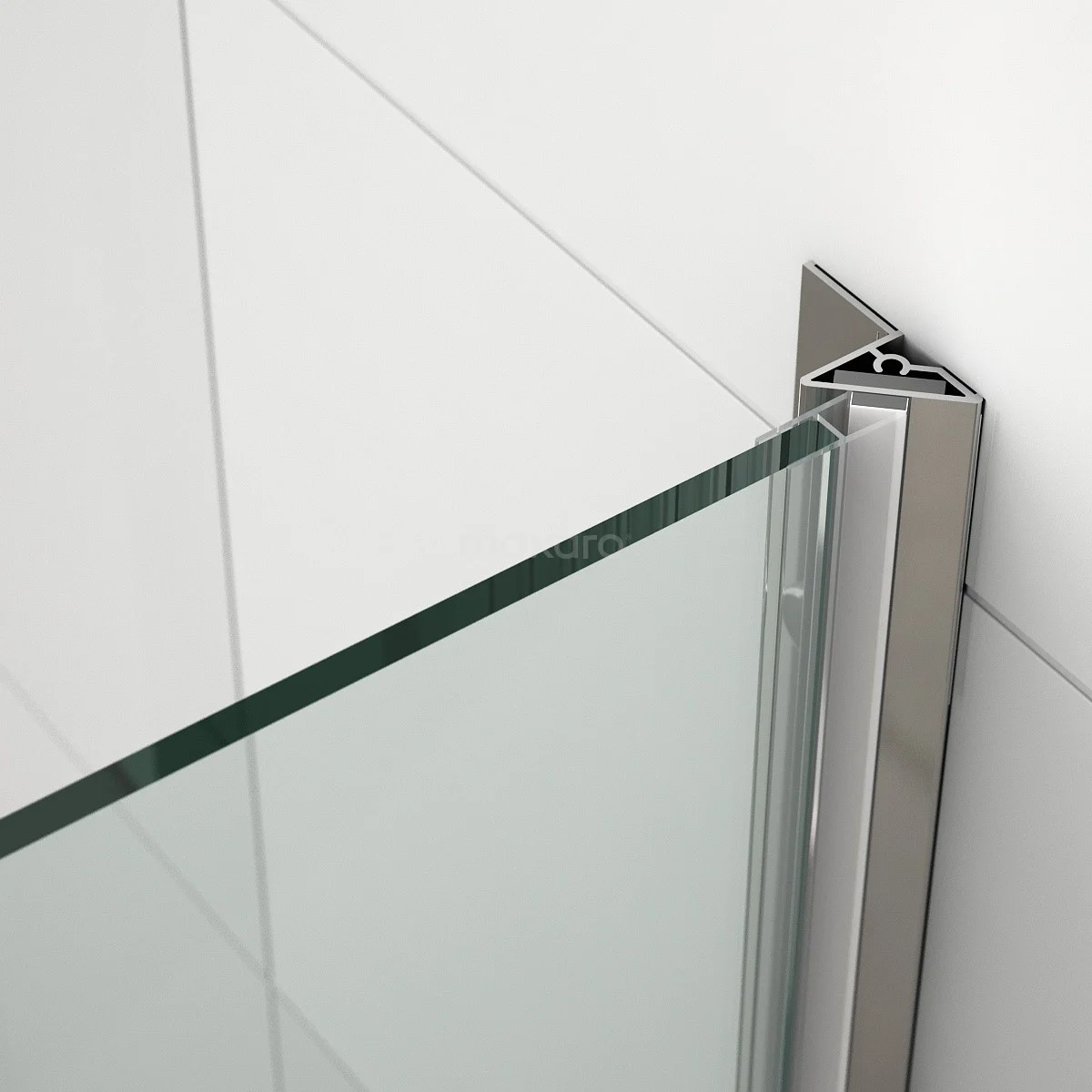 Zircon Comfort Douchedeur | 85 Cm Chroom Helder Met Matte Strook Draaideur - Afbeelding 4