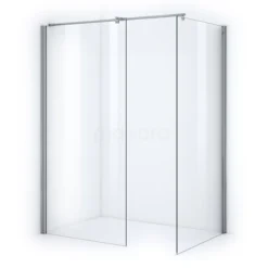 Zircon Comfort Inloopdouche | 100x90 Cm Chroom Helder Glas 2 Vaste Wanden