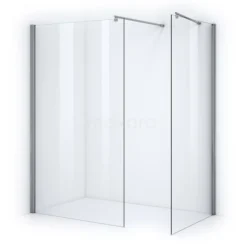 Zircon Comfort Inloopdouche | 110x90 Cm Chroom Helder Glas 2 Vaste Wanden