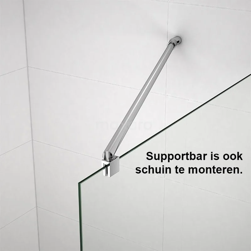 Zircon Comfort Inloopdouche | 110x90 Cm Chroom Helder Glas 2 Vaste Wanden - Afbeelding 5