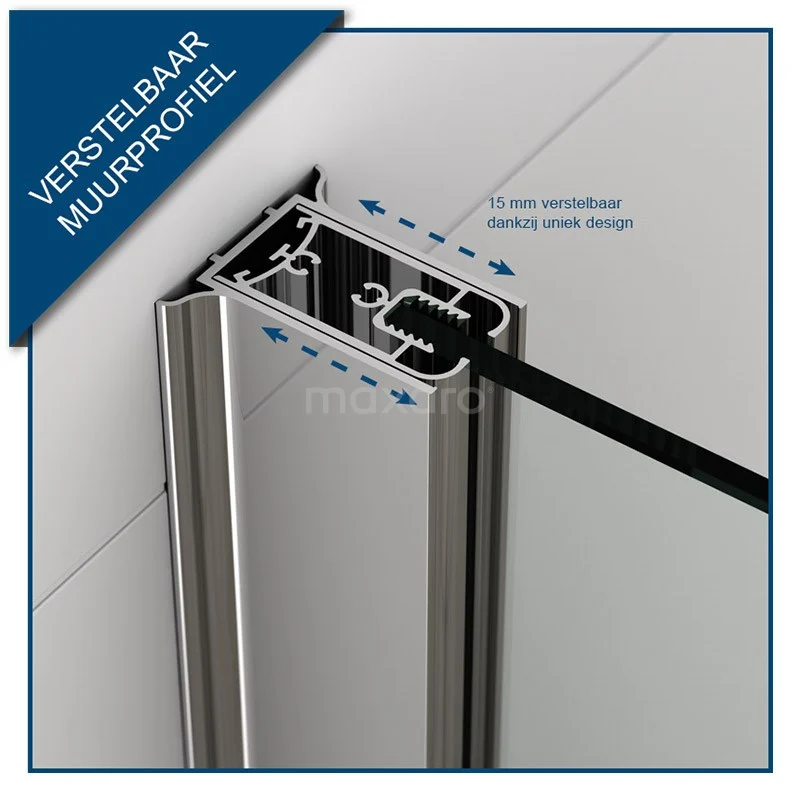 Zircon Comfort Inloopdouche | 120 Cm Chroom Helder Glas Vaste Wand - Afbeelding 2