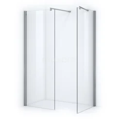 Zircon Comfort Inloopdouche | 70x70 Cm Chroom Helder Glas 2 Vaste Wanden