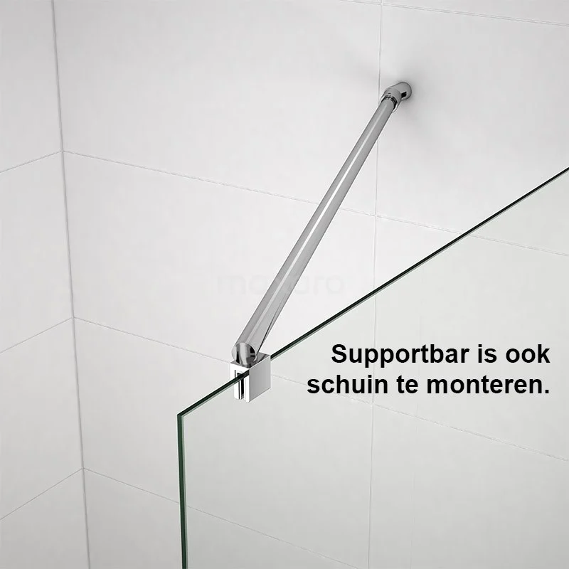 Zircon Comfort Inloopdouche | 70x70 Cm Chroom Helder Glas 2 Vaste Wanden - Afbeelding 5