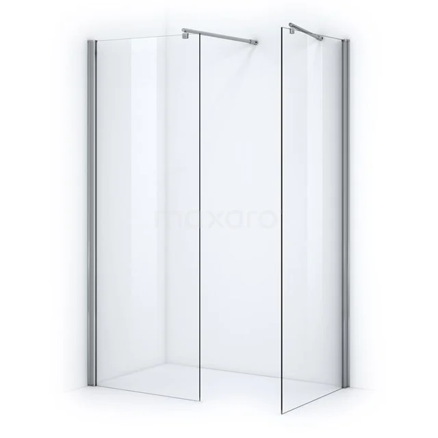 Zircon Comfort Inloopdouche | 70x70 Cm Chroom Helder Glas 2 Vaste Wanden