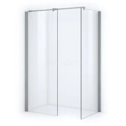 Zircon Comfort Inloopdouche | 90x90 Cm Chroom Helder Glas 2 Vaste Wanden