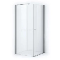 Zircon Essence Douchecabine | 100x80 Cm Chroom Helder Glas Draaideur Rechthoek