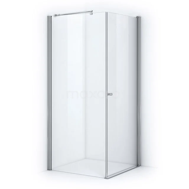 Zircon Essence Douchecabine | 100x80 Cm Chroom Helder Glas Draaideur Rechthoek