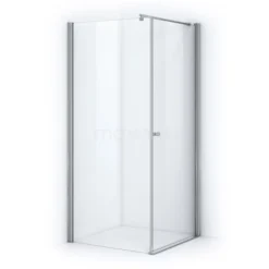 Zircon Essence Douchecabine | 100x90 Cm Chroom Helder Glas Draaideur Rechthoek