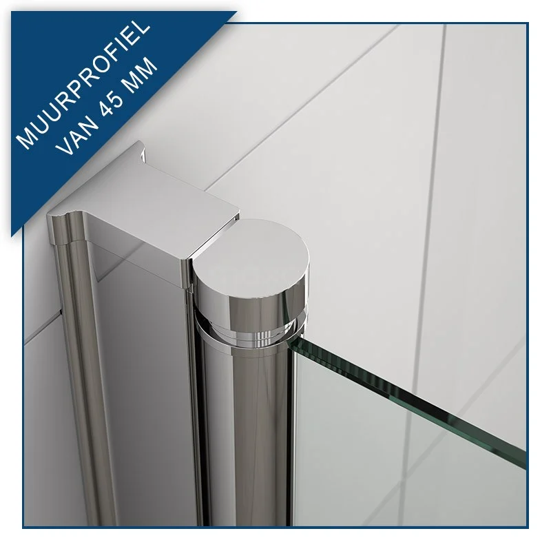 Zircon Essence Douchedeur | 80 Cm Chroom Helder Glas Draaideur - Afbeelding 2